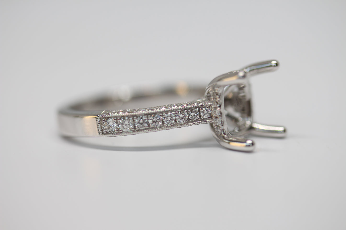 14K White Gold Diamonds All Around Diamondaire Engagement Ring
