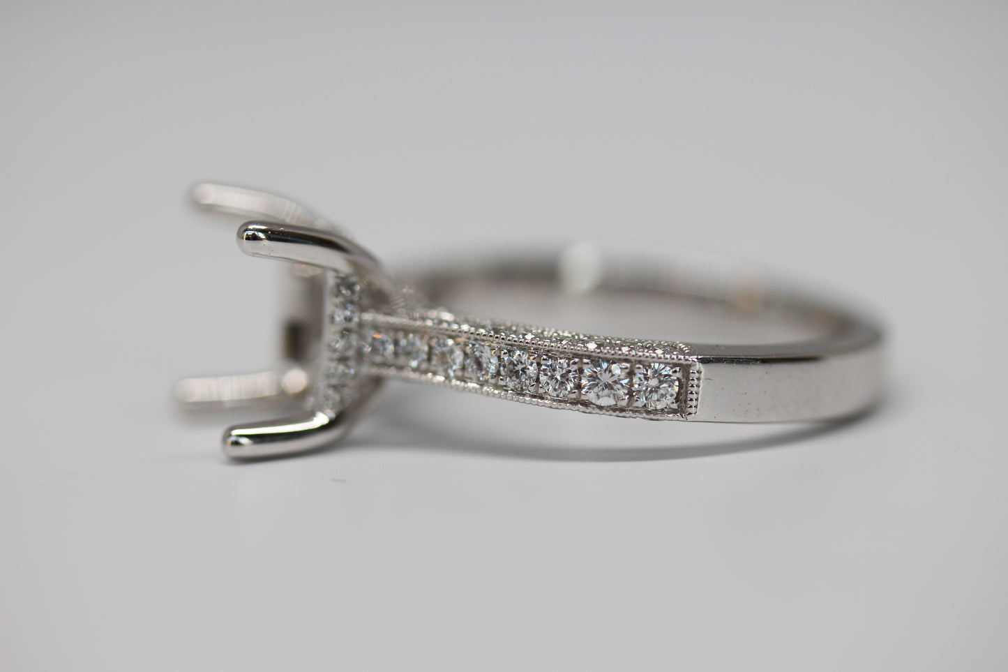 14K White Gold Diamonds All Around Diamondaire Engagement Ring
