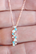 Genuine Ethiopian Opal, Diamond, and Turquoise Pendant in 14kt Rose Gold