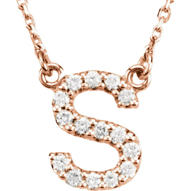 Diamond Initial Letter Necklace