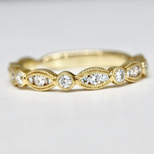 14kt Yellow Gold 5 Stone Diamond Decorative Stackable Ring