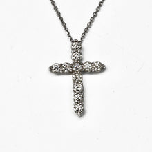 Large Diamond Cross .90tcw in 14kt Solid White Gold