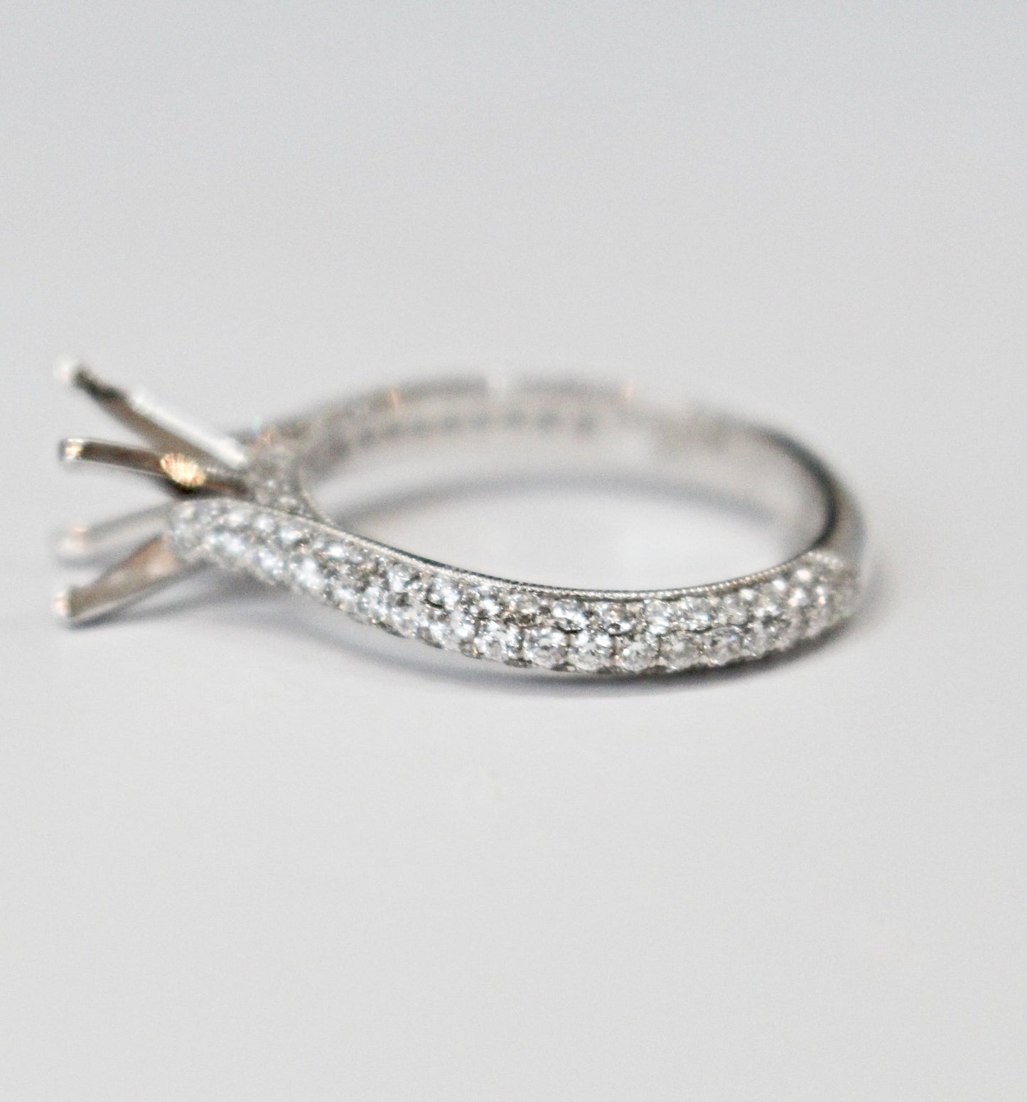Diamondaire Diamond Pave Engagement Ring in 14kt White Gold