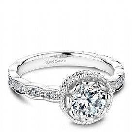 Noam caver shared prong white gold round diamond engagement ring