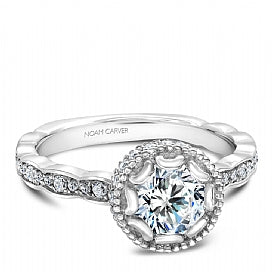 white gold diamond engagement ring for a round diamond