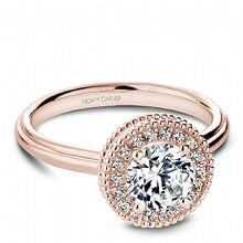 Rose Gold Solitaire Halo Engagement Ring