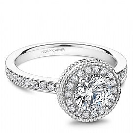 antique halo engagement ring noam carver