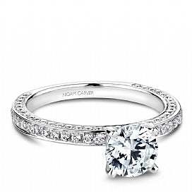 Shared Prong Engagement Ring R048-01WM