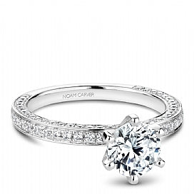 Shared Prong Engagement Ring R049-01WM