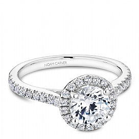round halo diamond engagement ring