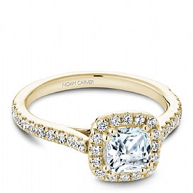 noam carver halo cushion cut engagement ring