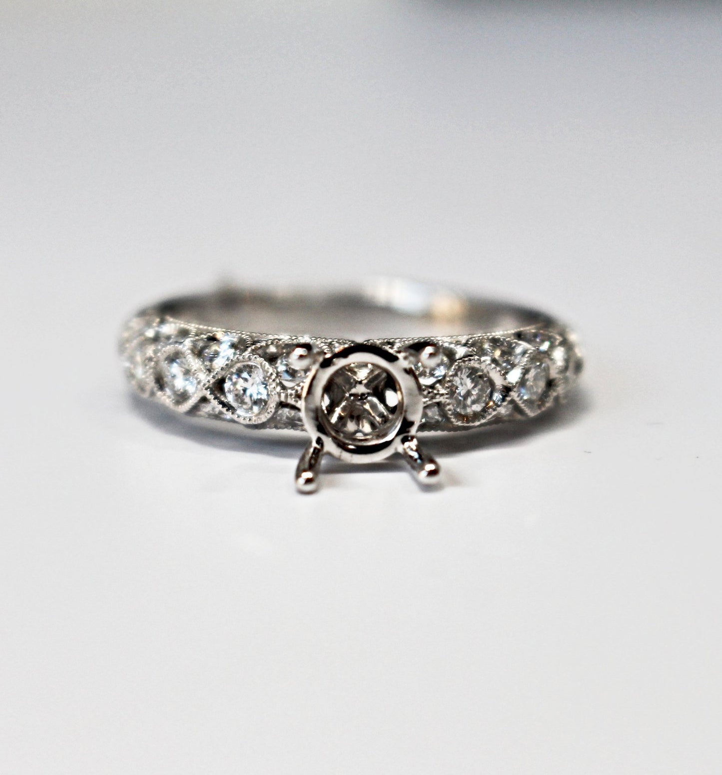 High Detail Domed Diamondaire Engagement Ring