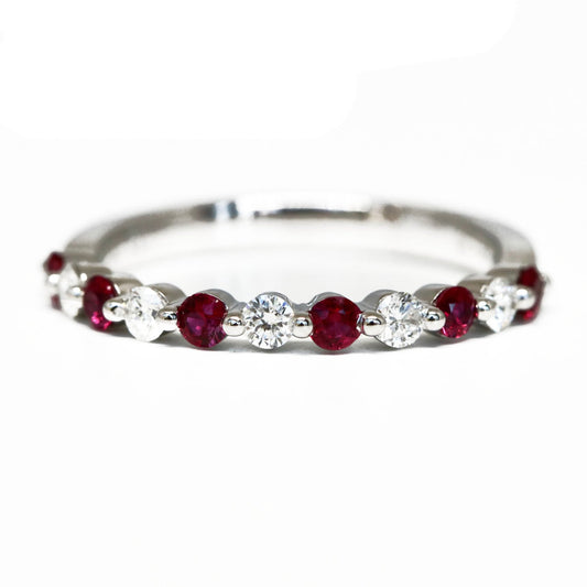 Ruby and Diamond Wedding Band