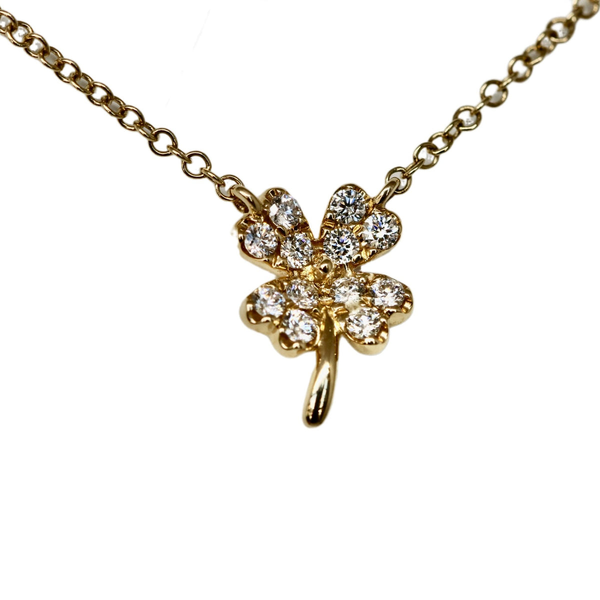 14K Yellow Gold Lucky Clover Diamond Necklace