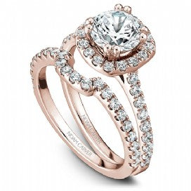 Shared Prong Halo Engagement Ring B007-01RM