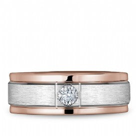 Bleu Royale Two-Tone Men's Diamond Wedding Band RYL-084WRD8