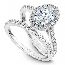 Shared Prong Halo Engagement Ring R050-02WM