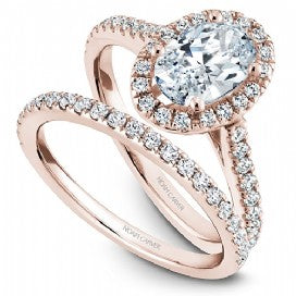 Shared Prong Halo Engagement Ring R050-02RM