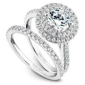 round double halo engagement ring