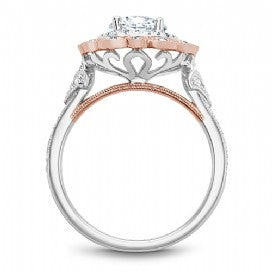 Shared Prong Halo Engagement Ring B289-01WRM