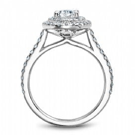 Shared Prong Halo Engagement Ring R051-02WM