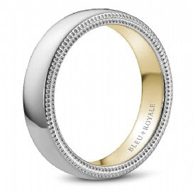 Mens 14kt Gold Two-tone wedding band