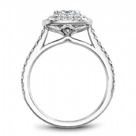 Shared Prong Halo Engagement Ring R051-05WM