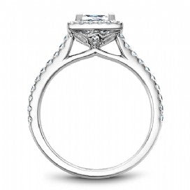 Shared Prong Halo Engagement Ring R050-06WM