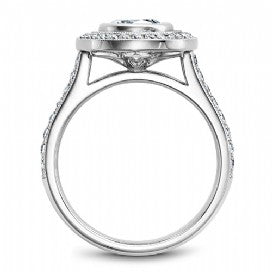 Shared Prong Halo Engagement Ring R040-02WM