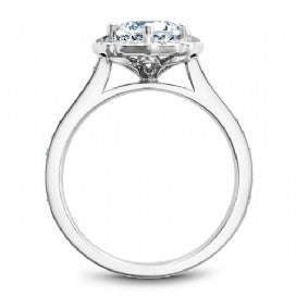 Shared Prong Halo Engagement Ring R031-01WM