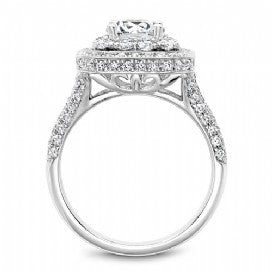 Shared Prong Halo Engagement Ring B158-01WM