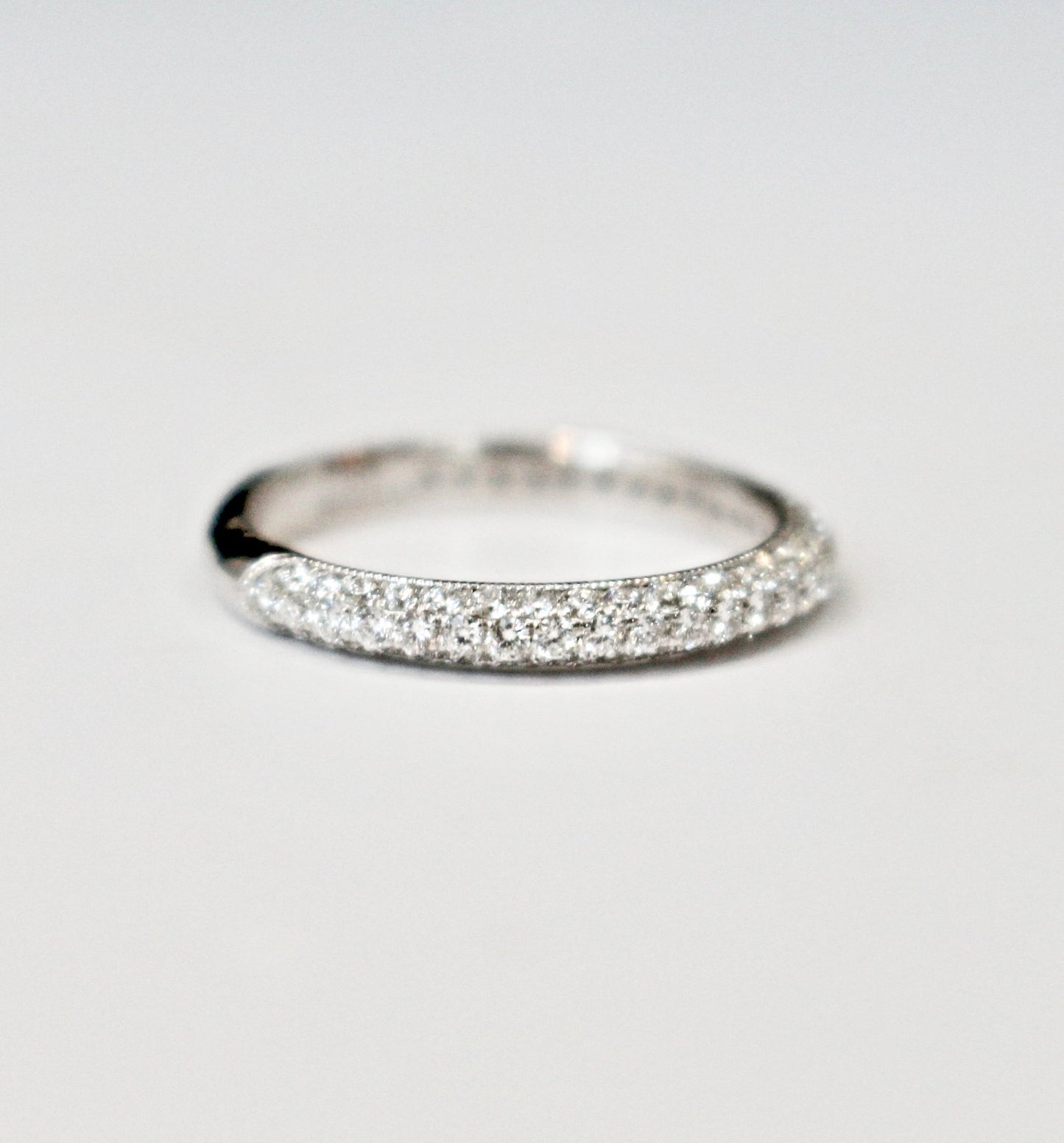 Diamondaire Diamond Pave Wedding Band in 14kt White Gold