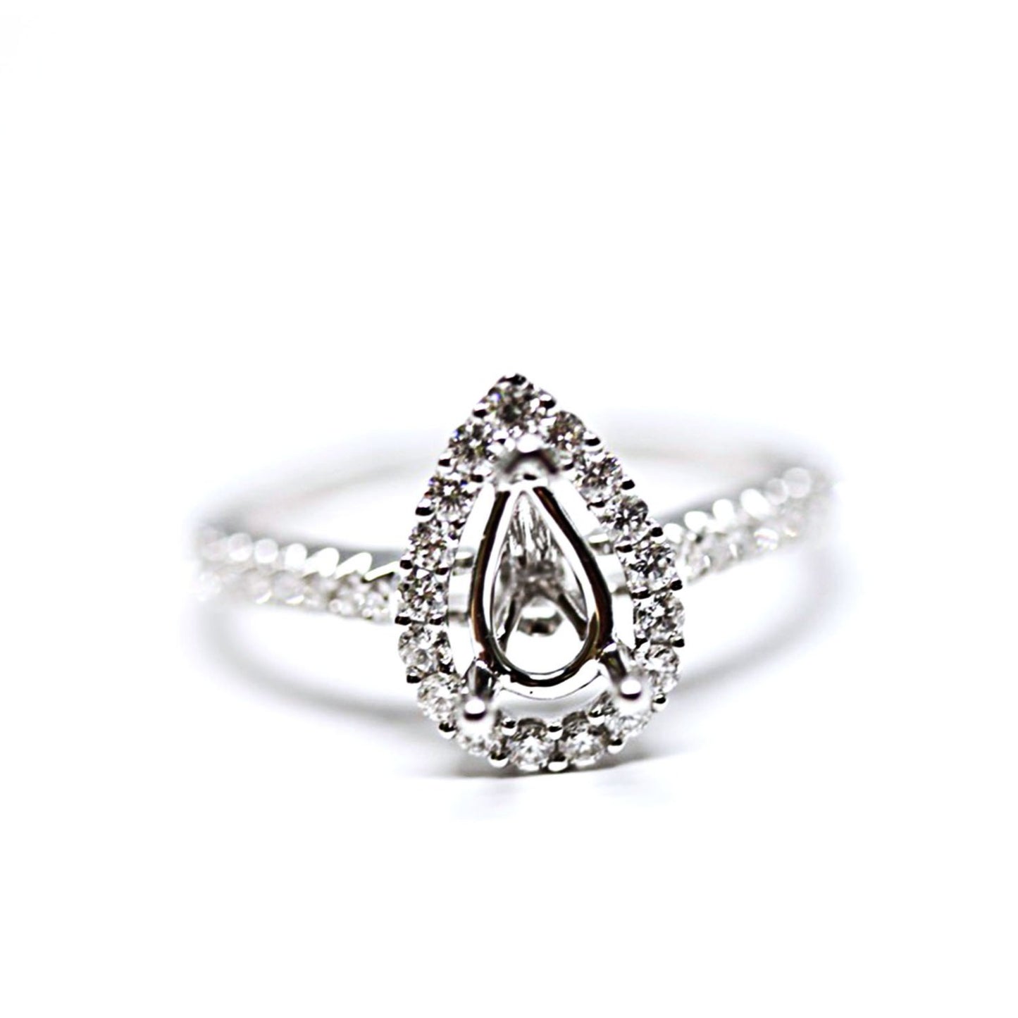 Pear Shape Halo Diamond Engagement Ring
