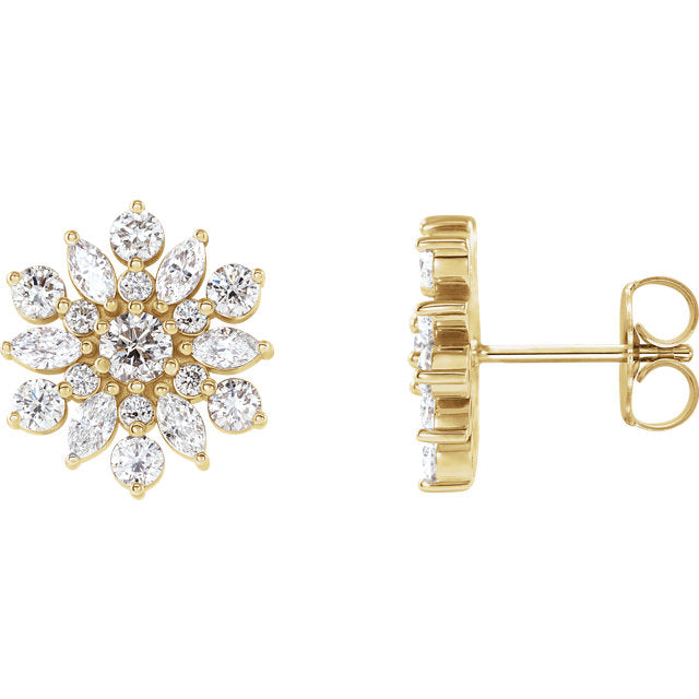 Diamond Vintage Inspired Starburst Earrings The Diamondaire Shop