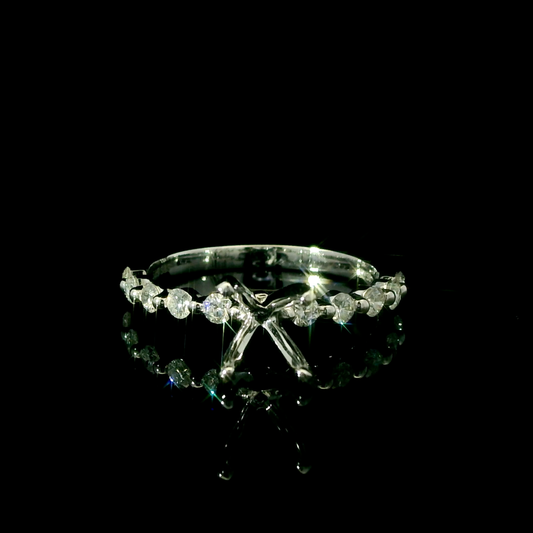 Diamond Single Shared Prong Engagement Ring Setting