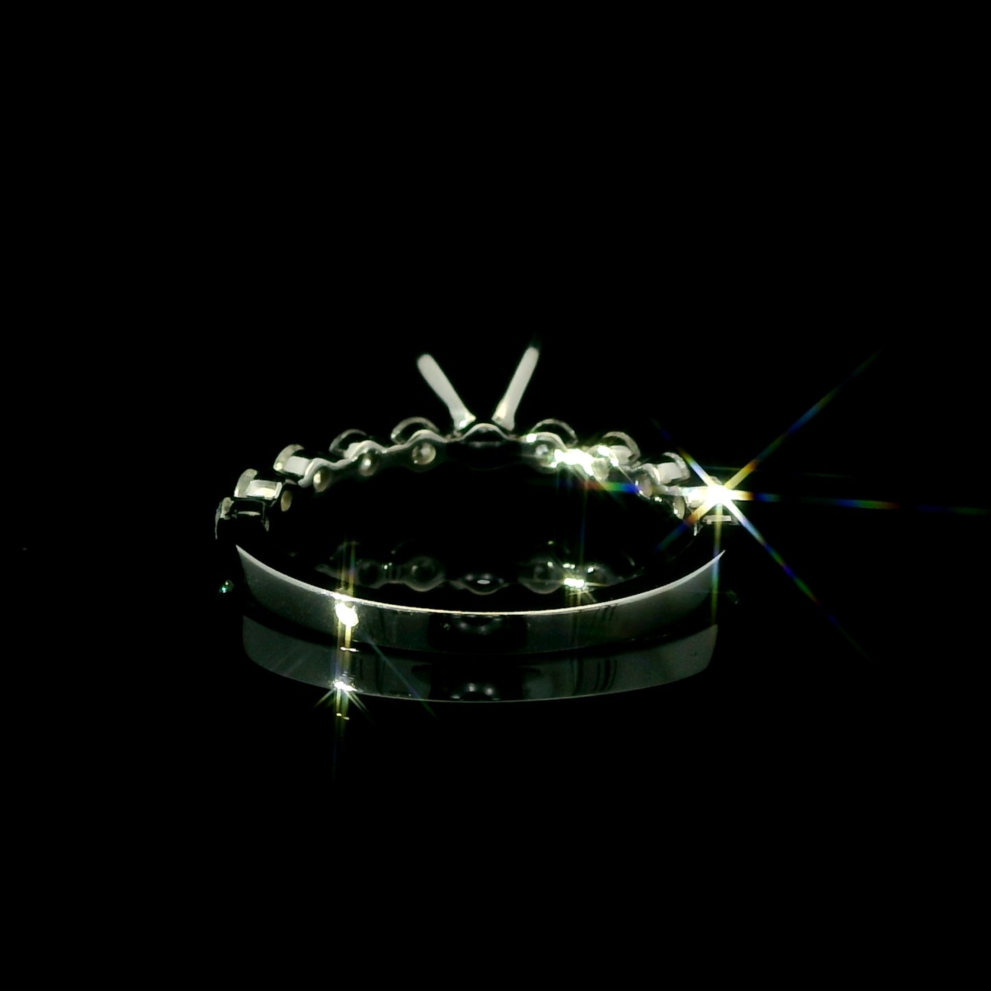 Diamond Single Shared Prong Engagement Ring Setting