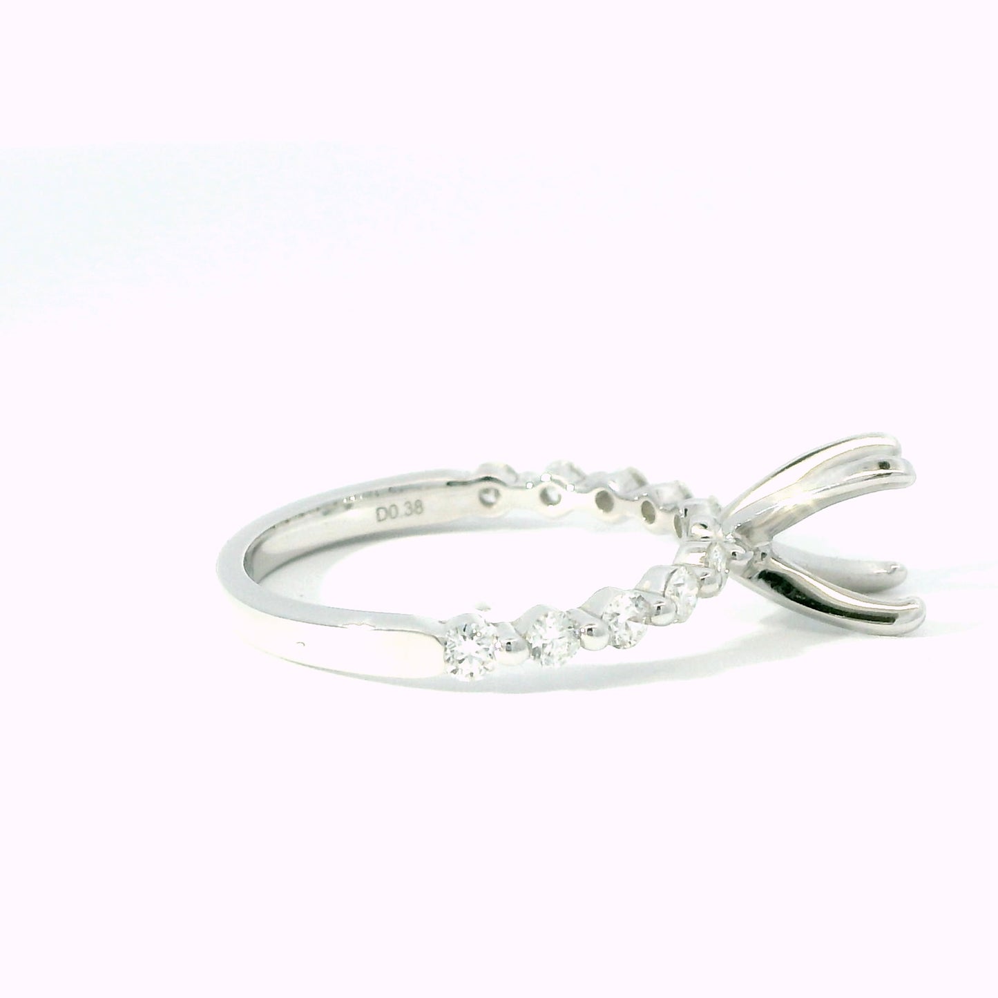 Diamond Single Shared Prong Engagement Ring Setting