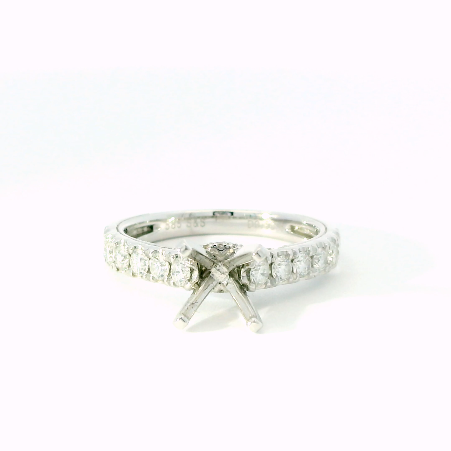Classic Shared Prog Diamond Semi-Mount Engagement Ring