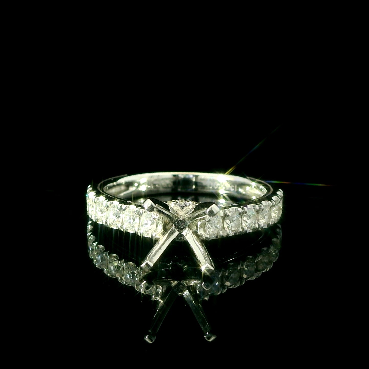 Classic Shared Prog Diamond Semi-Mount Engagement Ring