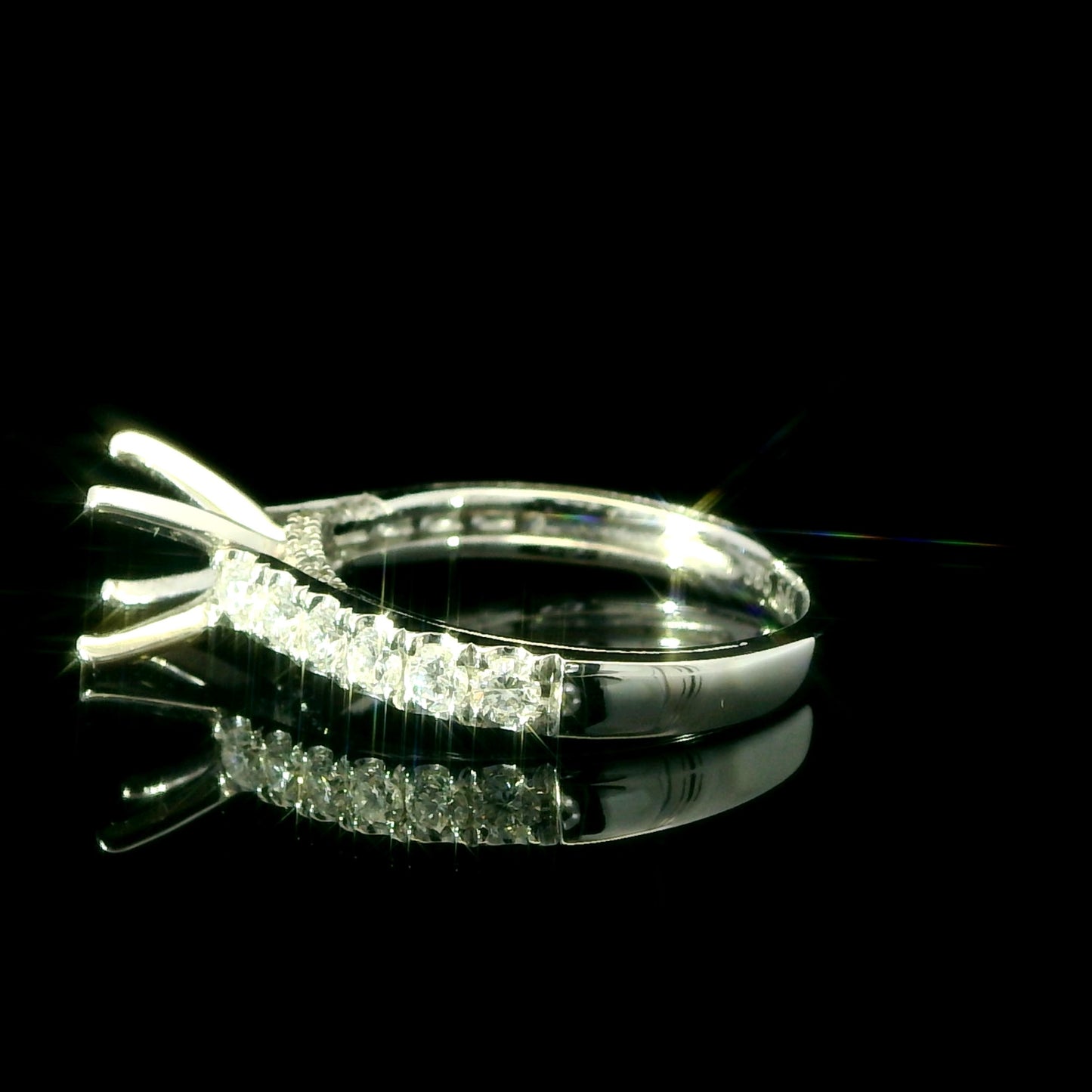 Classic Shared Prog Diamond Semi-Mount Engagement Ring