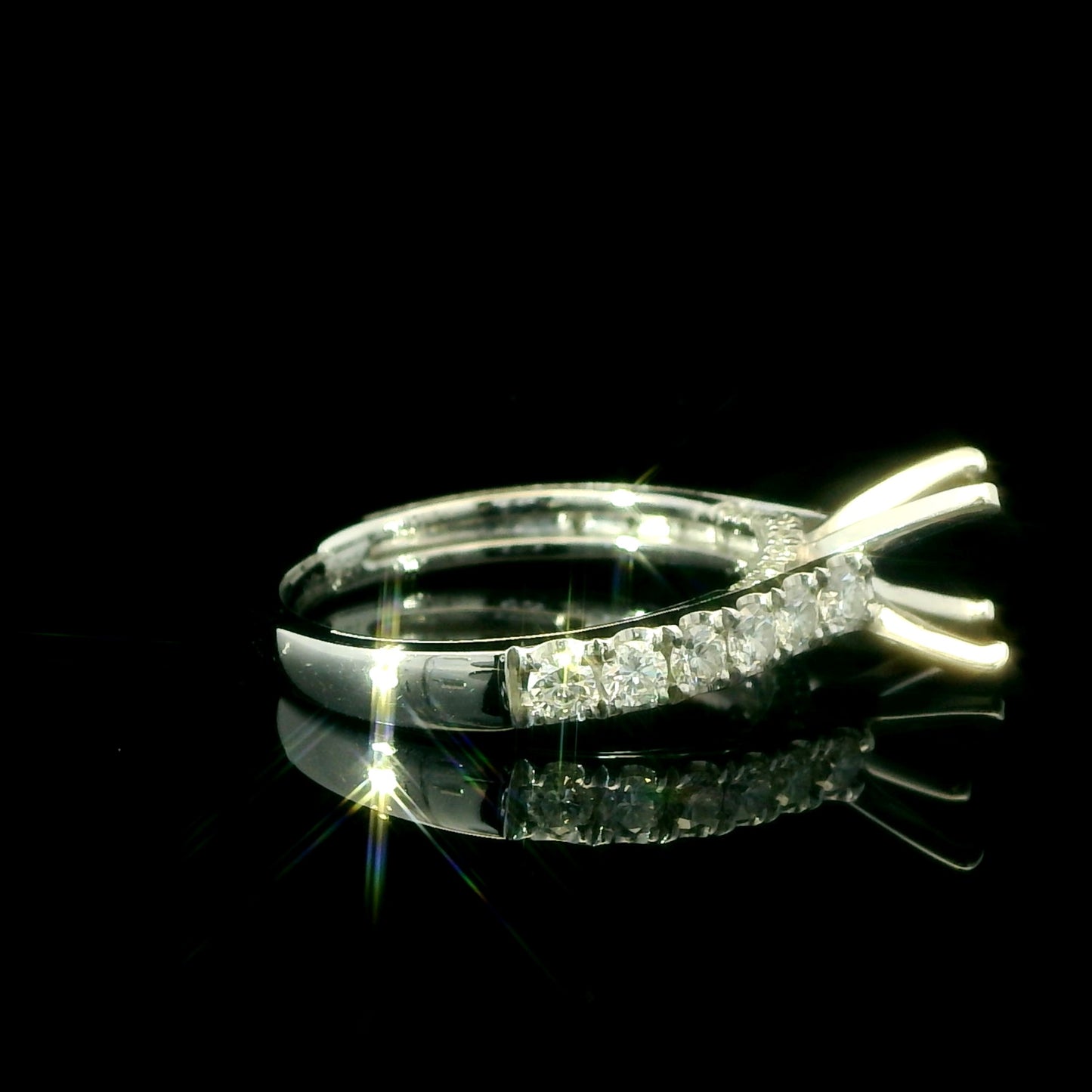 Classic Shared Prog Diamond Semi-Mount Engagement Ring