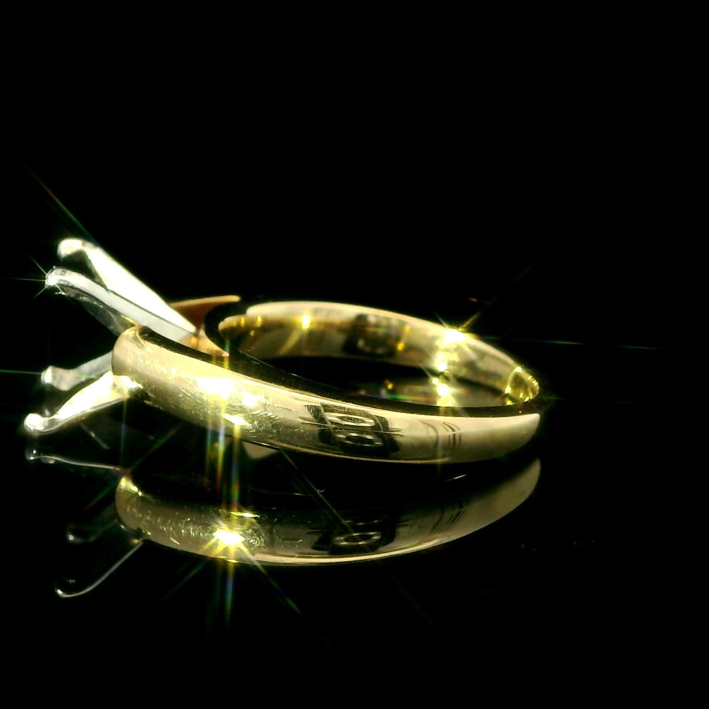 Classic 4 Prong Cathedral Solitaire Engagement Ring