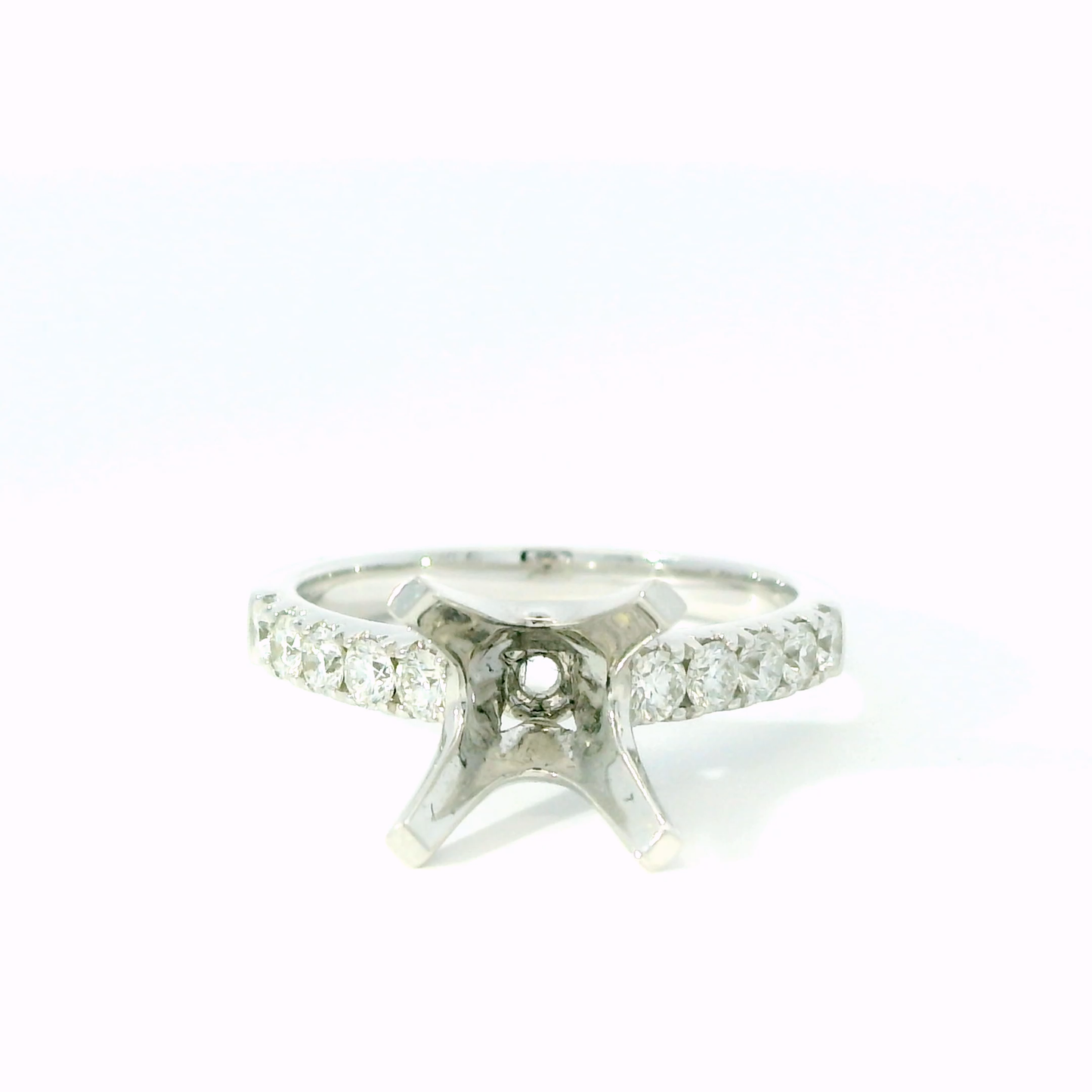Shared Prong Round Diamond Engagement Ring Setting