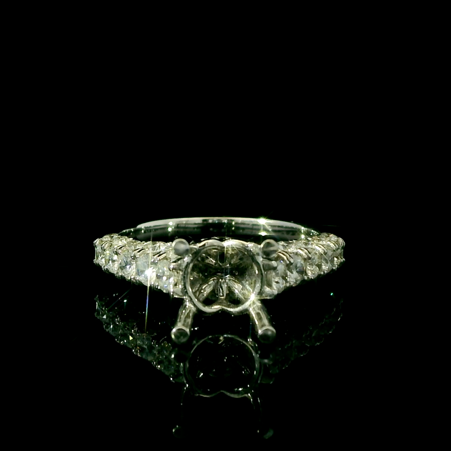 Diamond Engagement Ring Setting With Diamonds on all Sides