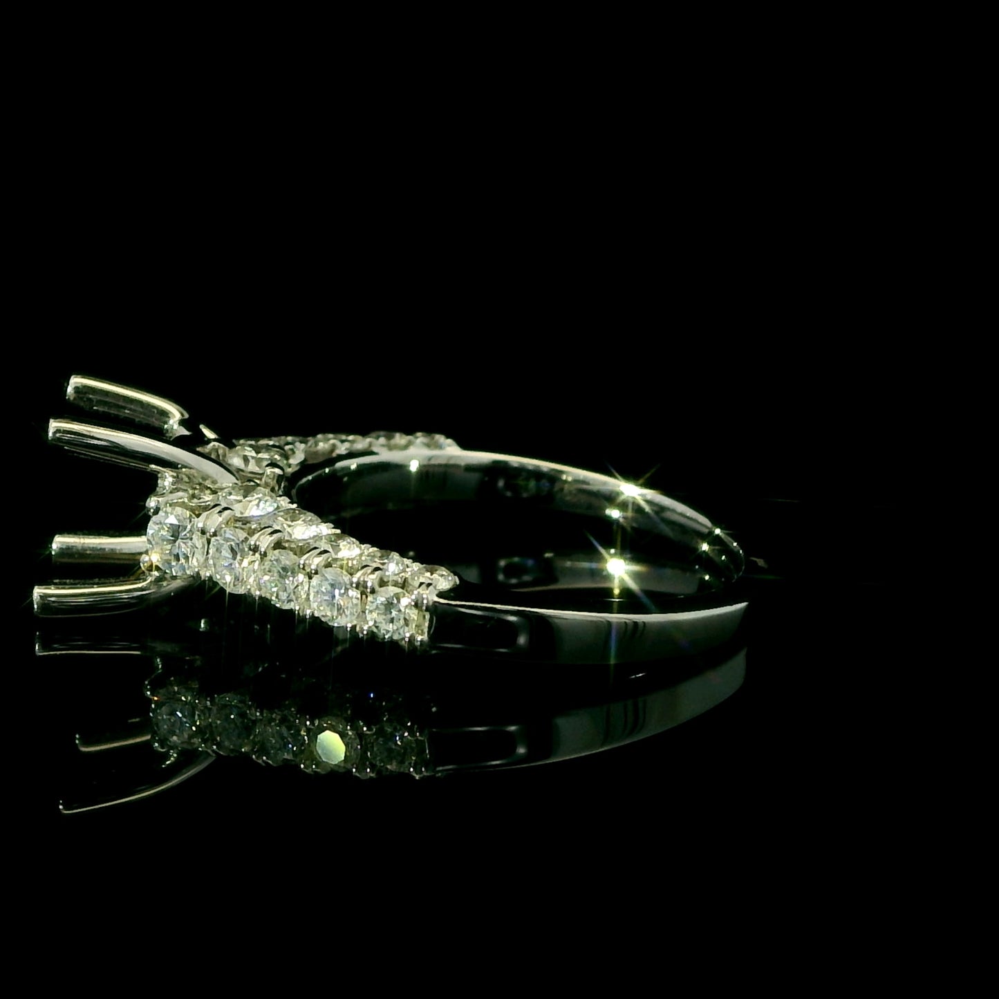 Diamond Engagement Ring Setting With Diamonds on all Sides