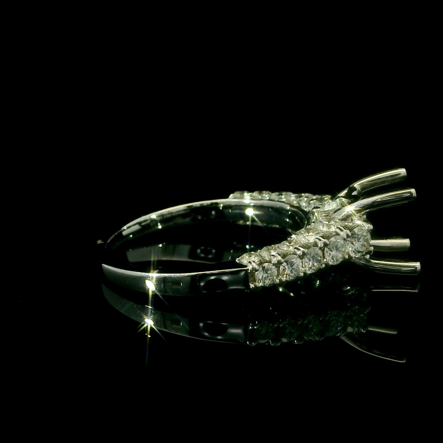 Diamond Engagement Ring Setting With Diamonds on all Sides