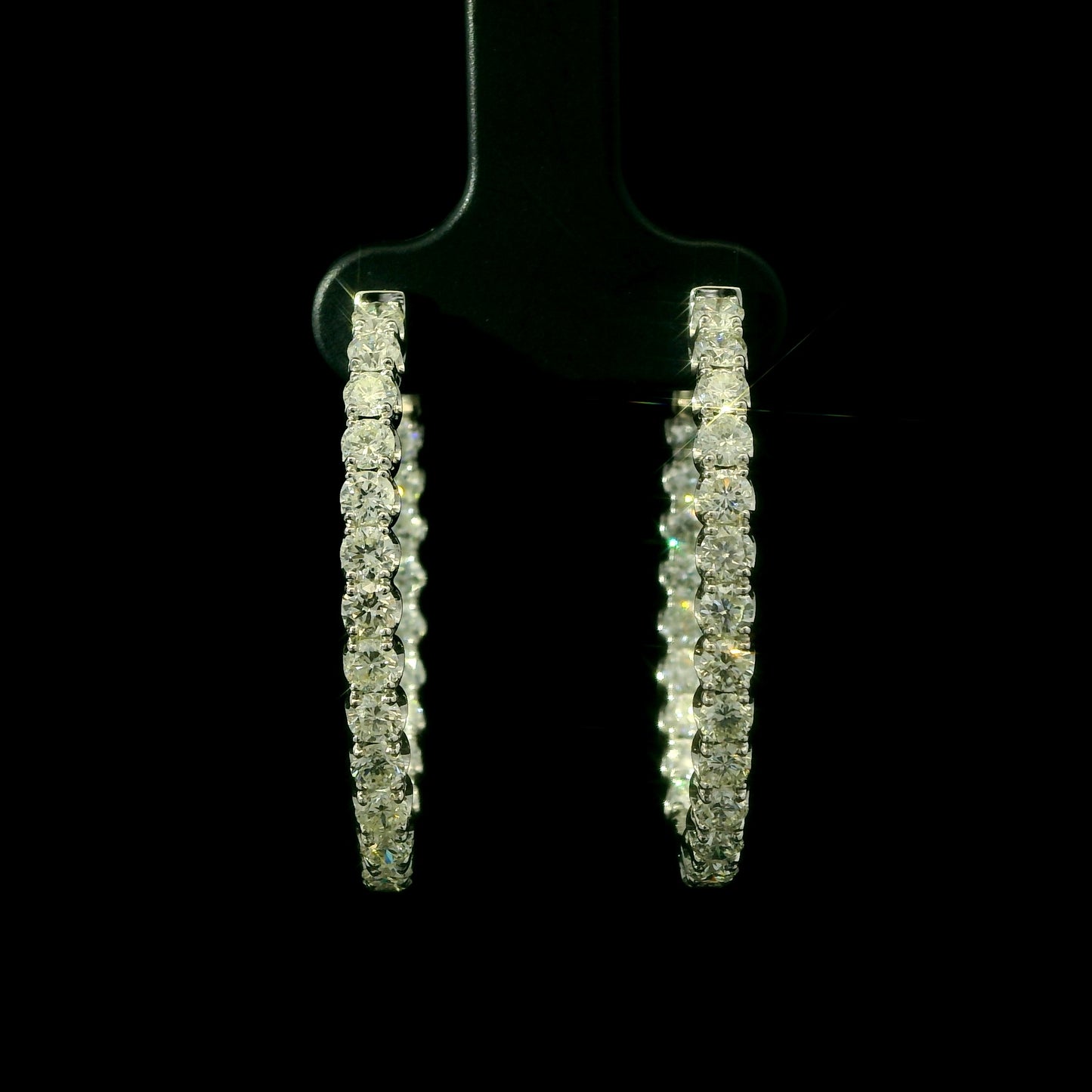 White Gold Inside-Out Diamond Hoop Earrings