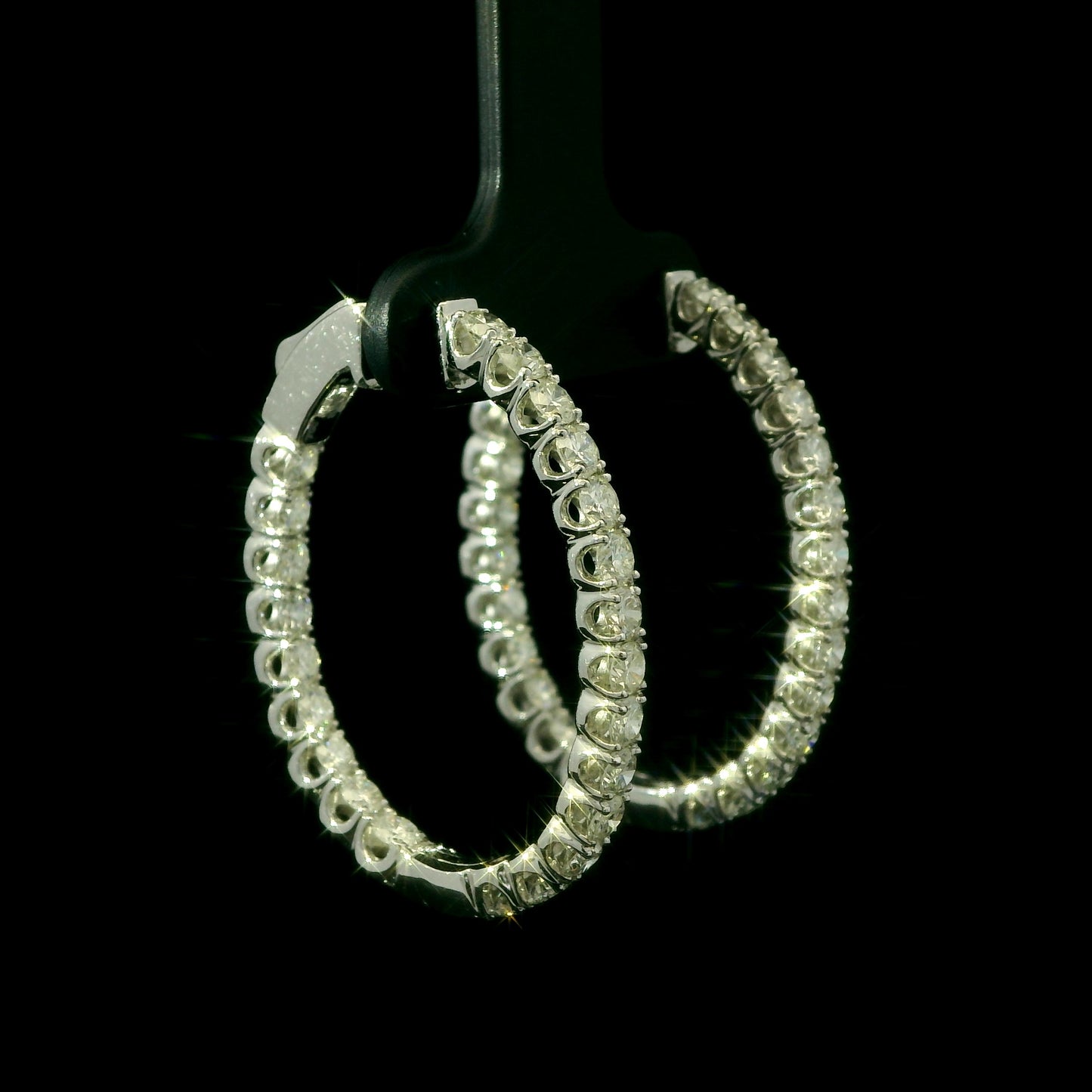 White Gold Inside-Out Diamond Hoop Earrings
