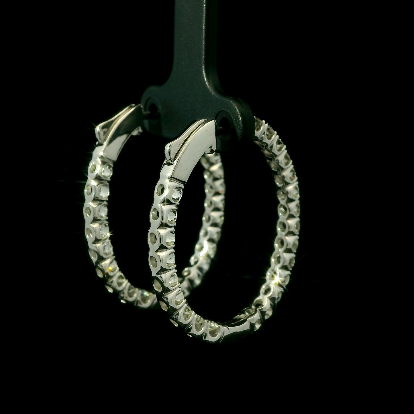 White Gold Inside-Out Diamond Hoop Earrings