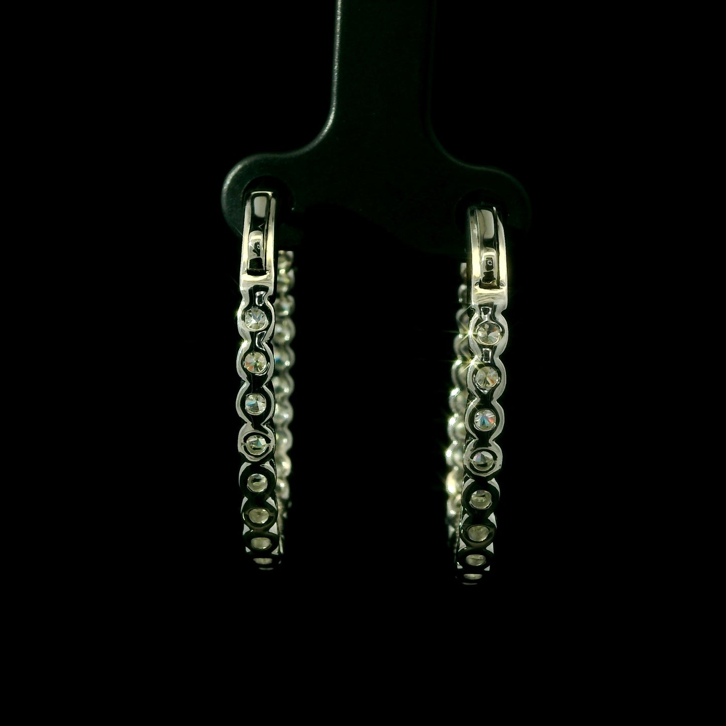 White Gold Inside-Out Diamond Hoop Earrings